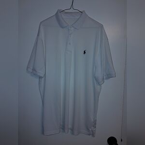 Mens Polo by Ralph Lauren white collared shirt, size XL, cotton, short sleeve
